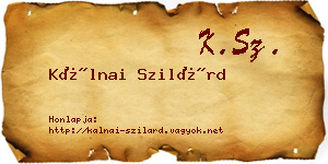 Kálnai Szilárd névjegykártya