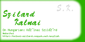 szilard kalnai business card